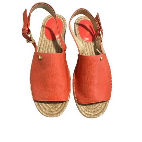 MICHAEL Michael Kors Women's Fisher Leather Espadrille Sandals Size 8.5 - Picture 5 of 7